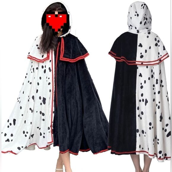 Cruella Devil Hooded 100 Dalmatians Cloak - Picture 4 of 14